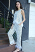 Gianna Feathered Pant Set - Black and White